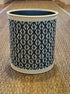 Fabric Wastebasket - "Tusks" in Blue/Red on Flax by Galbraith & Paul