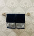 Hand Towel Set- "Lattice" in Navy Blue