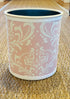 Fabric Wastebasket - Pink & White Damask Fabric