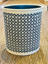 Fabric Wastebasket - "Lattice" in Navy Blue by Galbraith & Paul