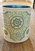 Fabric Wastebasket - "Seville Medallion" in Sage on Cream by Galbraith & Paul