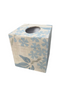 Tissue Box Cover - "Birds" in Denim on Flax by Galbraith & Paul