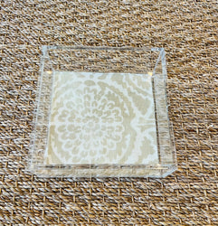 Square Acrylic Tray with Laminated Fabric - 