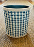 Fabric Wastebasket - "Ovals" in Sapphire & Topaz by Galbraith & Paul