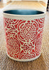 Fabric Wastebasket - "Pomegranate" in Chinese Red on Cream by Galbraith & Paul