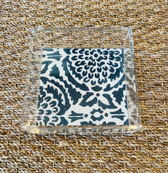 Square Acrylic Tray with Laminated Fabric - 