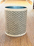 Fabric Wastebasket - "Links" in Taupe on Cream by Galbraith & Paul