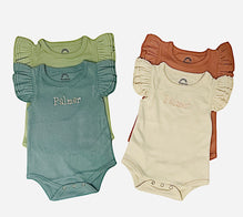 Blue Surf Flutter Short Sleeve Cotton Baby Onesie