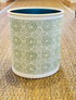 Fabric Wastebasket - "Reverse Tiles" in Light Blue/Green by Galbraith & Paul