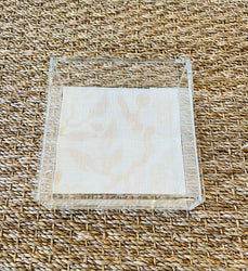 Square Acrylic Tray with Laminated Fabric - 