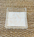 Square Acrylic Tray with Laminated Fabric - "Primitive Flower" in Blush Pink