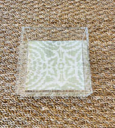 Square Acrylic Tray with Laminated Fabric - 