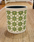 Fabric Wastebasket - "Reverse Tiles" in Green & Teal by Galbraith & Paul