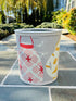 Fabric Wastebasket - "Lanterns" on Gray by Galbraith & Paul