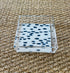 Square Acrylic Tray with Laminated Fabric - "Les Touches" in Blue