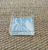 Square Acrylic Tray with Laminated Fabric - "Sumi" in Bluebell