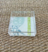 Square Acrylic Tray with Laminated Fabric - "Tea House" in Pale Blue & Green