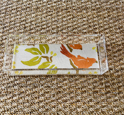 Rectangle Acrylic Tray with Laminated Fabric - 