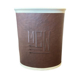Leather Covered Wastebaskets