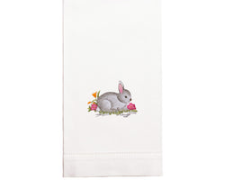 Hand Embroidered Bunny Towel
