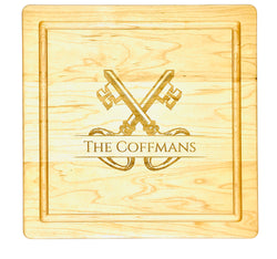 Tassel Motif Monogrammed Cutting Board  (Start at $68. Lots of Sizes)