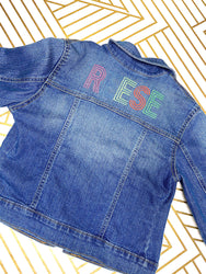 Custom Name Embroidered Jean Jacket for Girls
