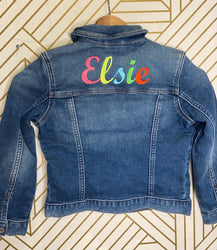 Custom Name Embroidered Jean Jacket for Girls