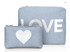 "Denim Print" Packs with Silver LOVE or Heart