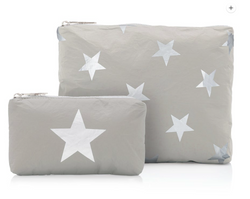 Set of Two Packs Gray with Silver Stars
