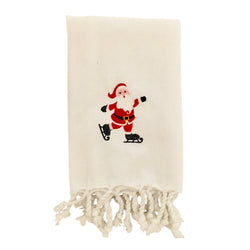 Skating Santa Turkish Hand Towel