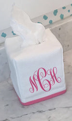 Pique Tissue Box Holder - Hot Pink Trim