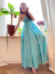 Turquoise Maxi Sia Dress by Debbie Katz