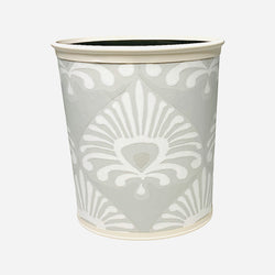 Grey Serena & Lily Wallpaper Covered Wastebaskets