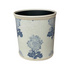 Ivory & Blue Fabric Wastebasket