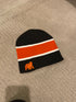 School Colors Stripe Beanie with Mascot or Logo